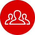 Three people from shoulders icon