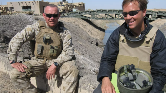 Lt. Gen. Larry Nicholson (ret) and Kael Weston, left, in Helmand Province, Afghanistan
